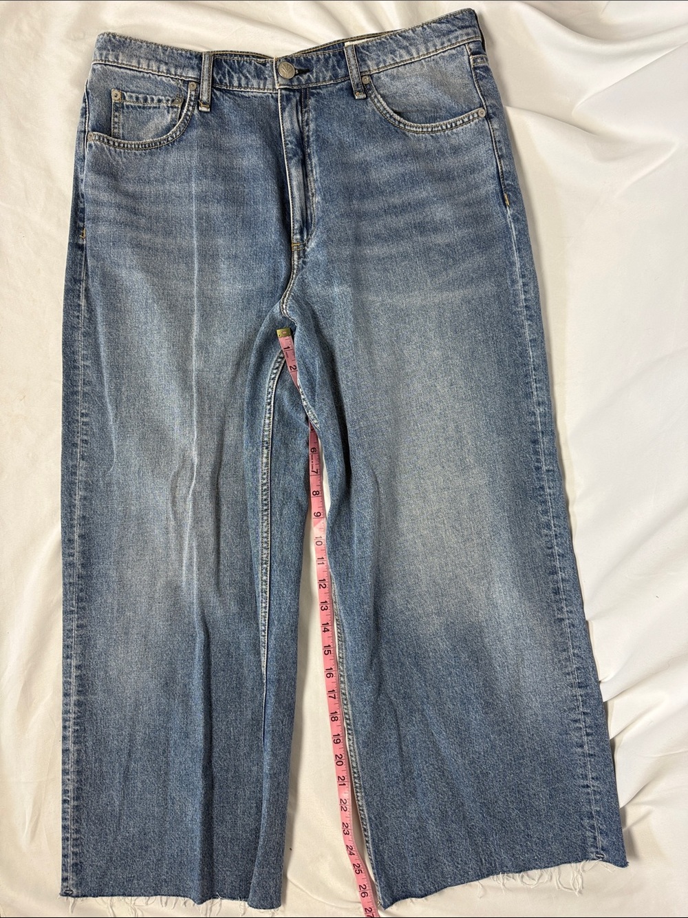 rag & bone faded blue wide leg jeans